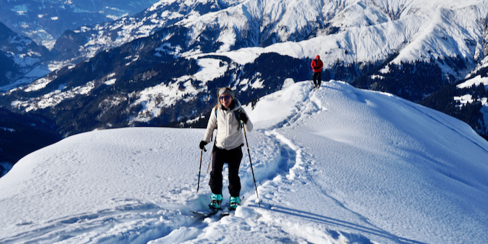 Fast geschafft - die erste Tour mit dem teilbahren Splitboard.