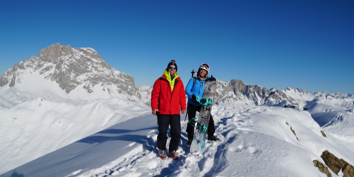 Auf dem Gipfel - hinten die Sulzfluh.